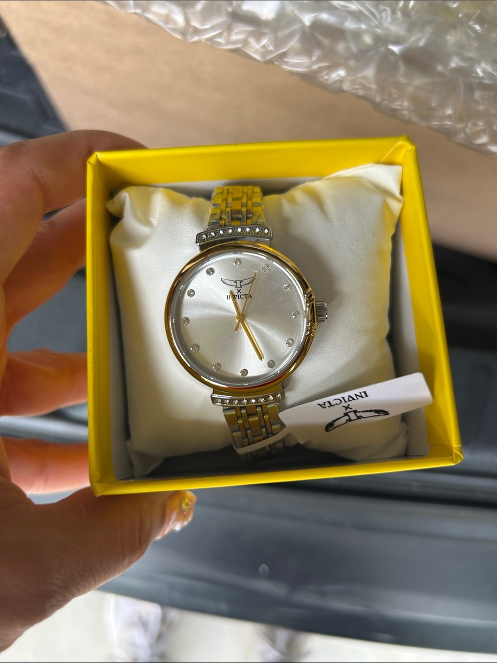 Invicta Two-Tone Silver Dial Women's Watch with Gold Accents